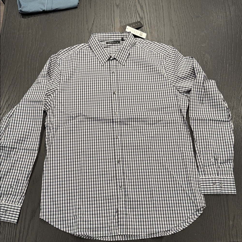 Theory Buttoned-Down Checkered Shirt